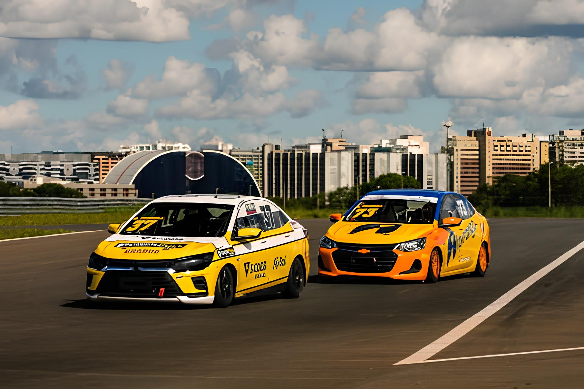 Carros de turismo na pista